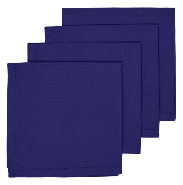 Homescapes Navy Blue Fabric 4 Napkins Set