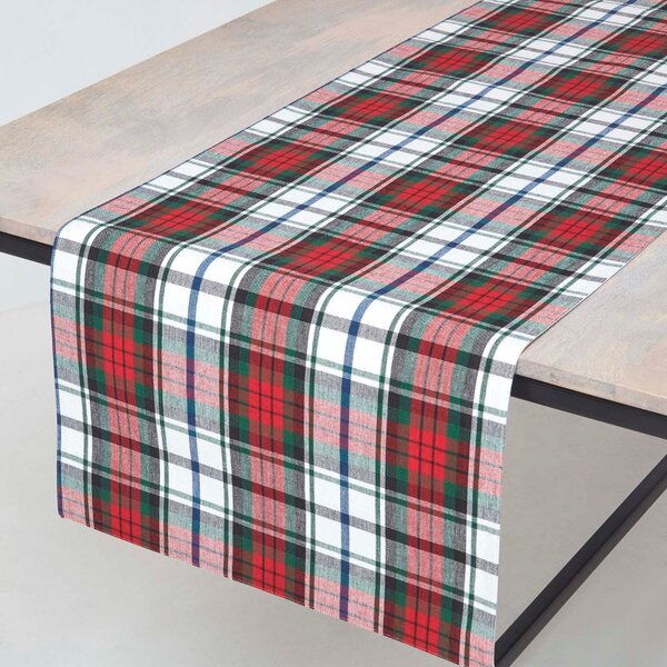 Homescapes Cotton Christmas Macduff Tartan Table Runner