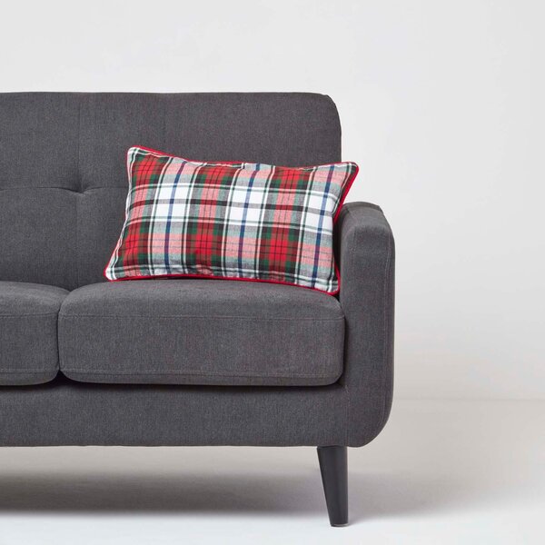 Homescapes Cotton Macduff Tartan Rectangular Cushion Cover, 30 x 50 cm