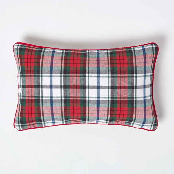 Homescapes Cotton Macduff Tartan Rectangular Cushion Cover, 30 x 50 cm