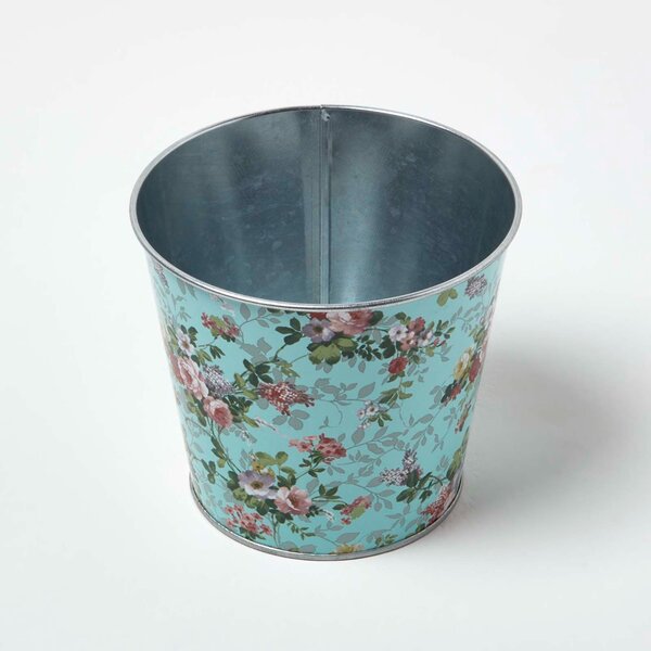 Homescapes Rose Print Large Plant Pot, 16 cm