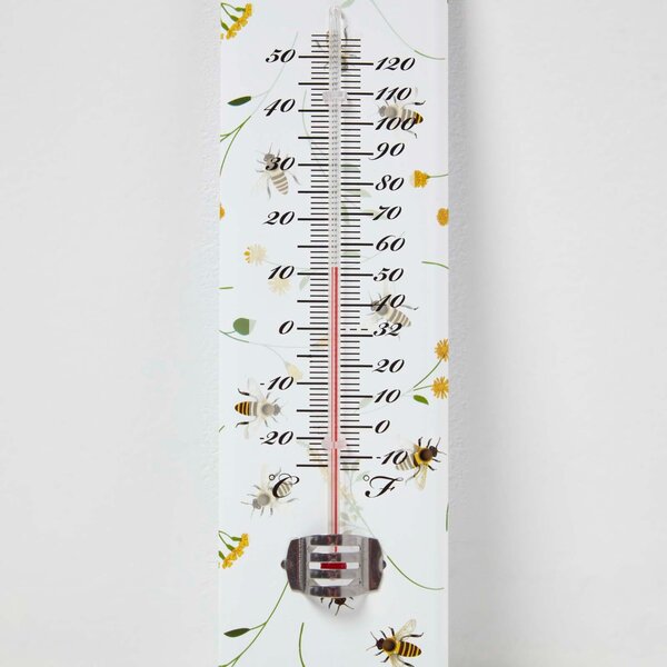 Homescapes Outdoor Thermometer with Bee Design