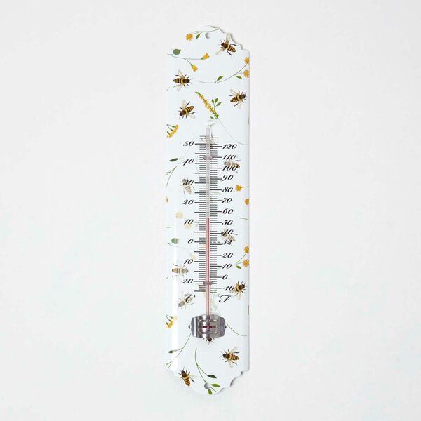 Homescapes Outdoor Thermometer with Bee Design