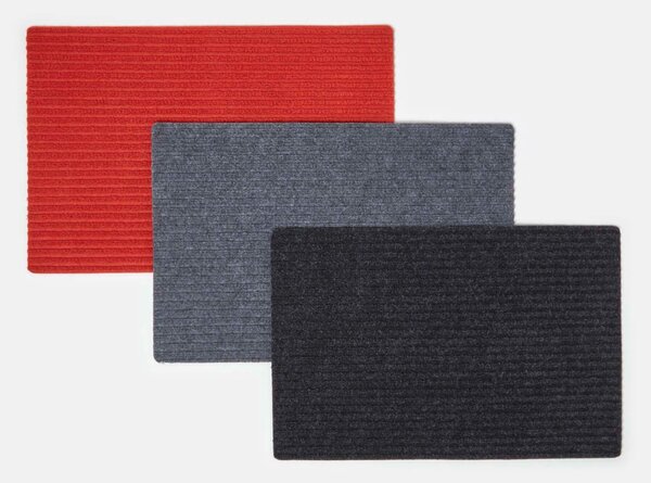 Homescapes Set of 3 Ribbed Door Mats, 40 x 60 cm