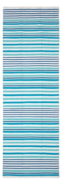 Modern Blue Scandinavian Style Striped Cotton Runner, 66 x 200 cm