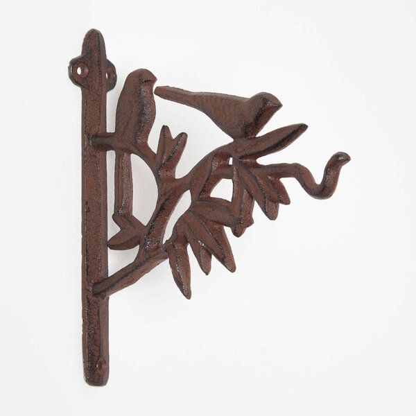 Homescapes Cast Iron Decorative Bird Hanging Basket Hook