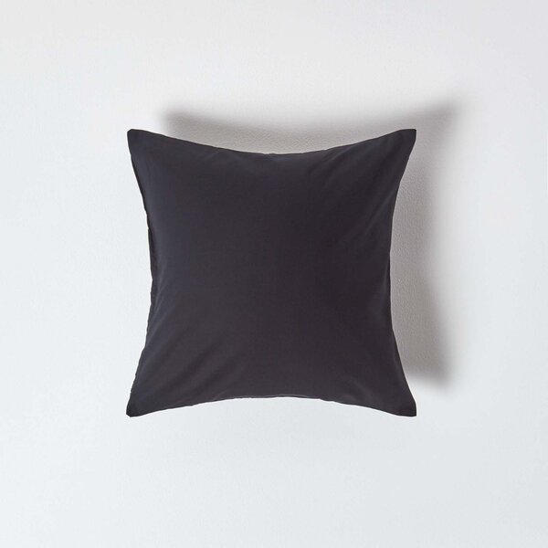 Black European Egyptian Cotton Pillowcase 200 TC, 40 x 40 cm