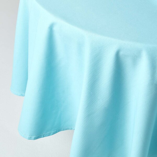 Homescapes Plain Cotton Blue Tablecloth, 70 Inches Round