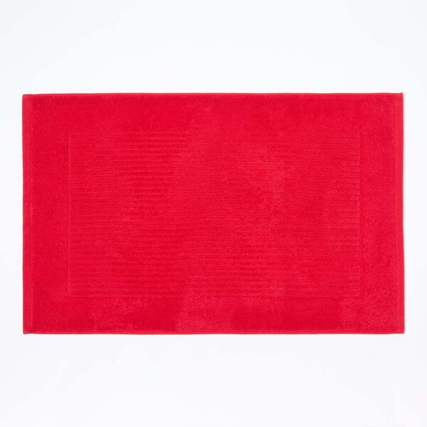 Homescapes Imperial Plain Bath Mat Red