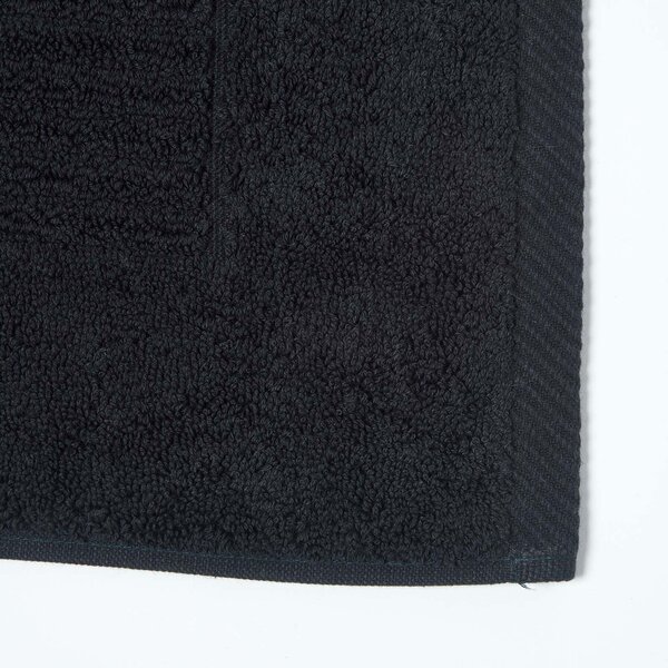 Homescapes Imperial Plain Bath Mat Black