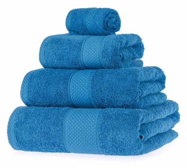 Homescapes Cobalt Blue Bath Towel Set 100 % Turkish Cotton