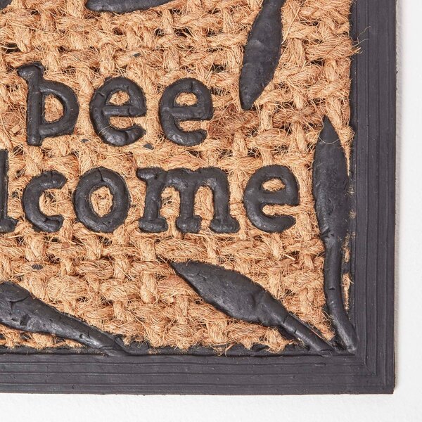 Homescapes Bumble Bee Rubber & Coir Non-Slip Door Mat