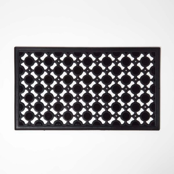 Homescapes Black Wrought Iron Effect Rubber Doormat 70 x 40 cm