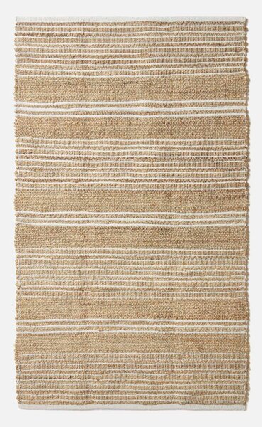 Homescapes Handwoven Natural Jute Rug with Stripes, 90 x 150 cm