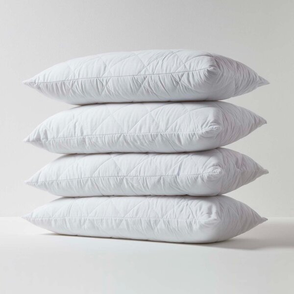 Homescapes Cotton Rich Quilted Pillow Protectors 40 x 80 cm, Pack of 4