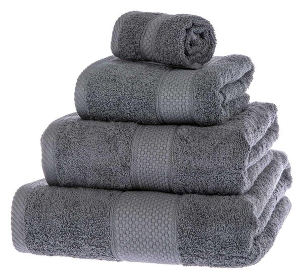 Homescapes Dark Grey Bath Towels Set 100% Turkish Cotton