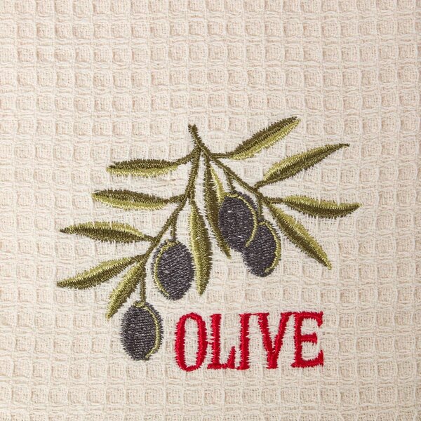 Homescapes Cotton "Olive" Green Tea Towels, Pack of 2