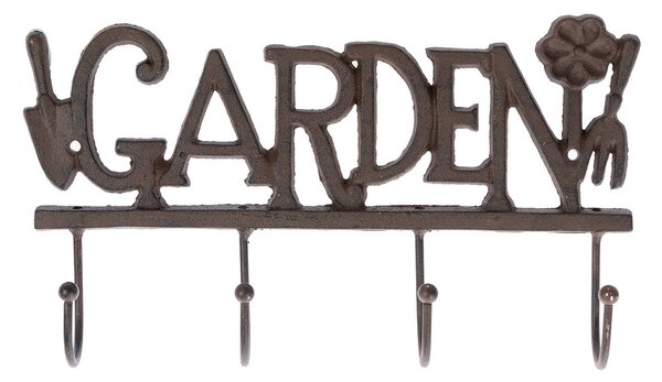 Brown Cast Iron Decorative ‘Garden’ Wall Mounted with Hooks