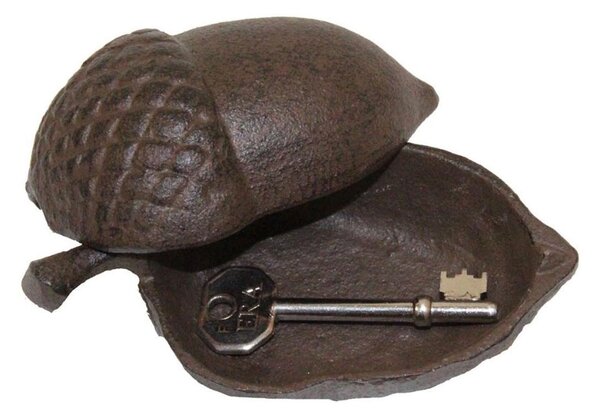 Homescapes Brown Hollow Acorn Key Keeper Cast Iron