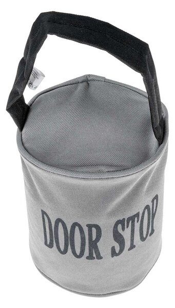 Homescapes Grey and Black Filled Fabric Door Stop with Handle