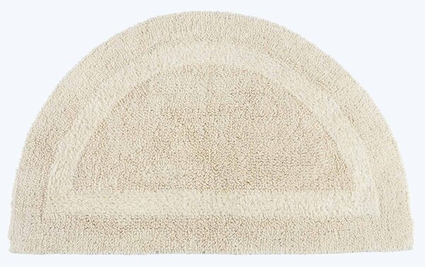 Homescapes Luxury Reversible Semi Circle Bath Mat - Cream