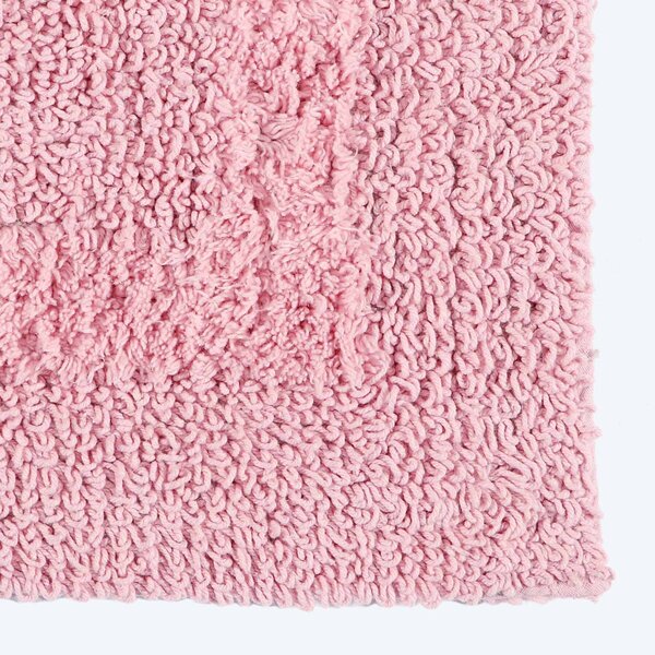 Homescapes Luxury Reversible Cotton Shower Mat - Blush Pink