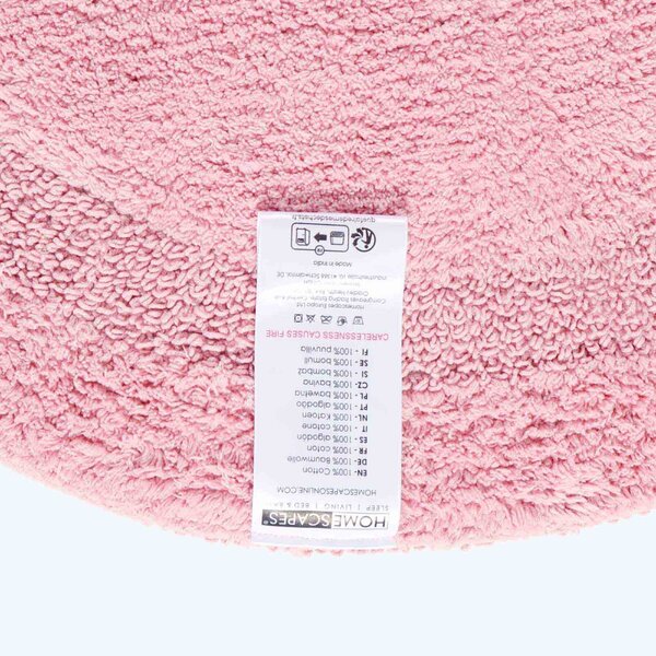 Homescapes Luxury Reversible Round Bath Mat - Blush Pink