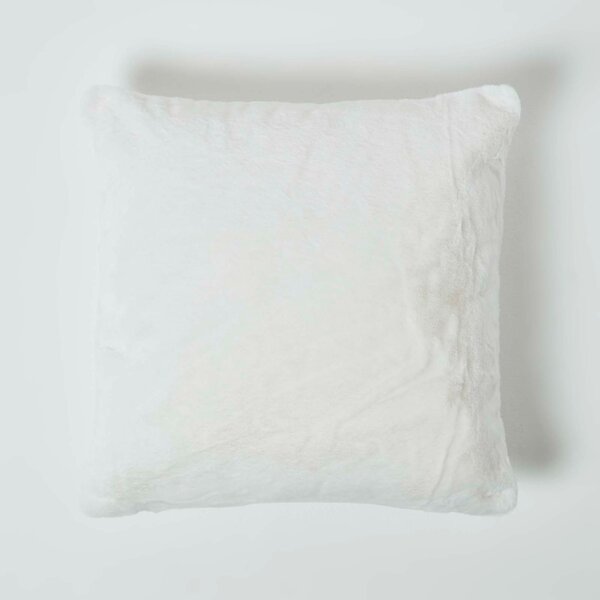 Homescapes Soft Touch Faux Fur Cream Ivory Cushion 46 x 46 cm