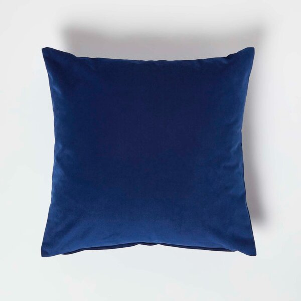 Homescapes Navy Velvet Cushion 45 x 45 cm with Cushion Insert