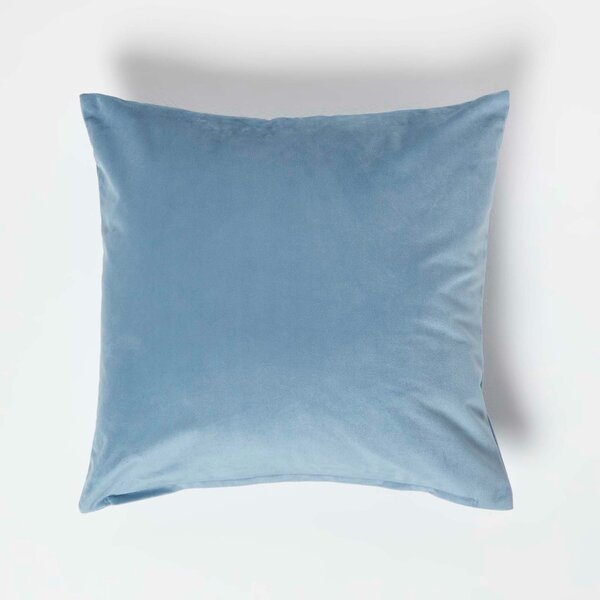 Homescapes Blue Velvet Cushion 45 x 45 cm with Cushion Insert