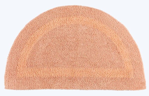 Homescapes Luxury Reversible Semi Circle Bath Mat - Peach