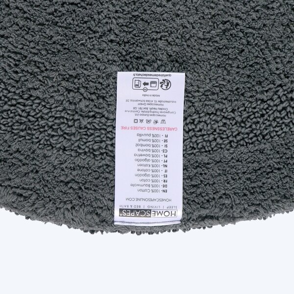 Homescapes Luxury Reversible Round Bath Mat - Grey