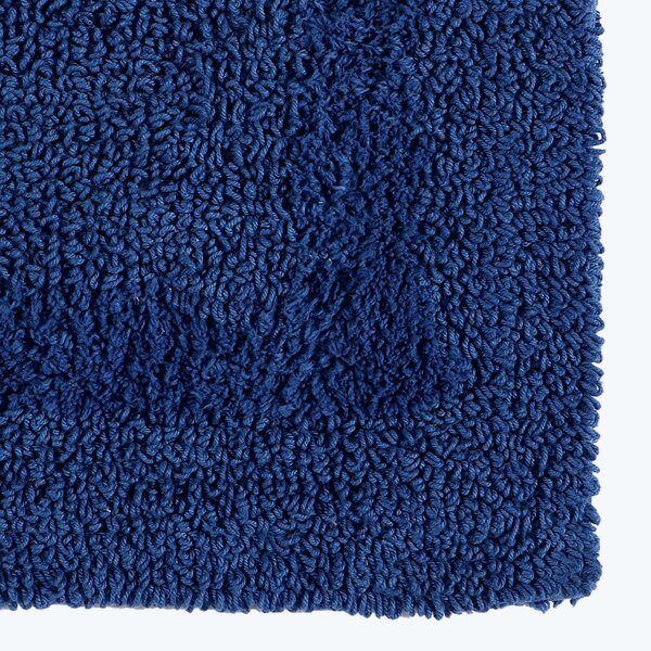 Homescapes Luxury Reversible Cotton Shower Mat - Navy Blue