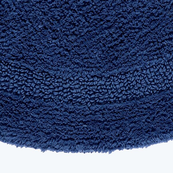 Homescapes Luxury Reversible Round Bath Mat - Navy Blue