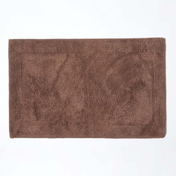 Homescapes Luxury Two Piece Bath Mat Set Chocolate