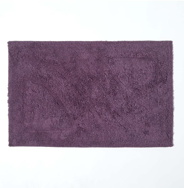 Homescapes Luxury Two Piece Bath Mat Set Aubergine