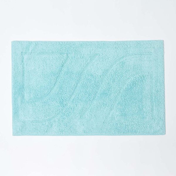 Homescapes Luxury Two Piece Bath Mat Set Aqua