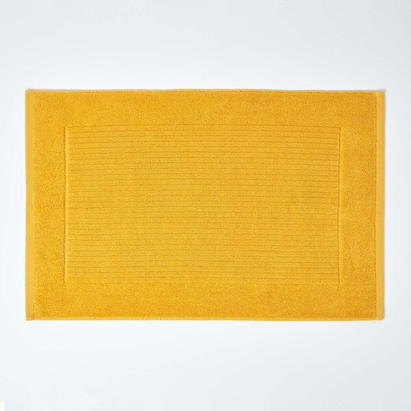 Homescapes Imperial Plain Bath Mat Ochre