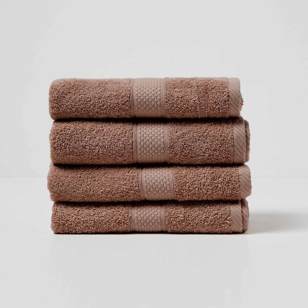 Homescapes Chocolate Hand Towel Set of 4 Turkish Cotton