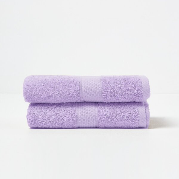 Homescapes Lilac Hand Towel Set of 2 Turkish Cotton