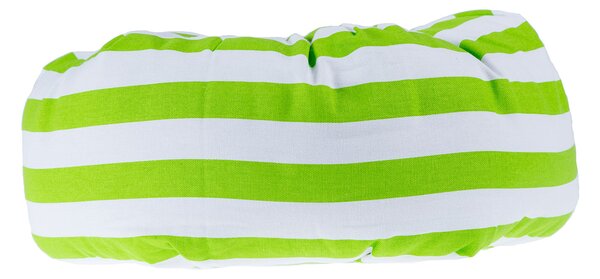 Homescapes Green and White Stripe Pleated Round Floor Cushion