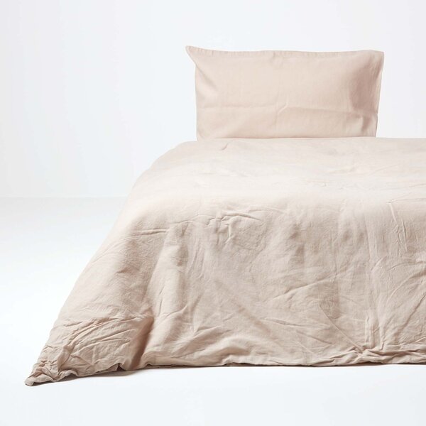 Homescapes Natural Linen Duvet Cover Set, Single