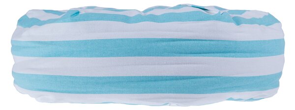 Homescapes Blue and White Stripe Pleated Round Floor Cushion