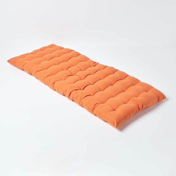 Burnt Orange Kitchen Dining Garden Bench Seat Pad Cushion, 2 Seater