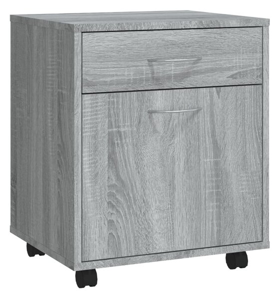 Rolling Cabinet Grey Sonoma 45x38x54 cm Engineered Wood