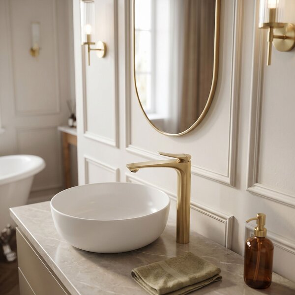 Bathroom faucet PREMIUM Rea Vision Brush Gold High