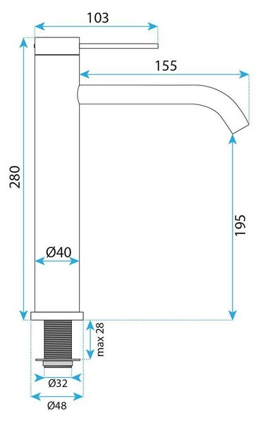 Bathroom faucet Rea Rivo Titan High