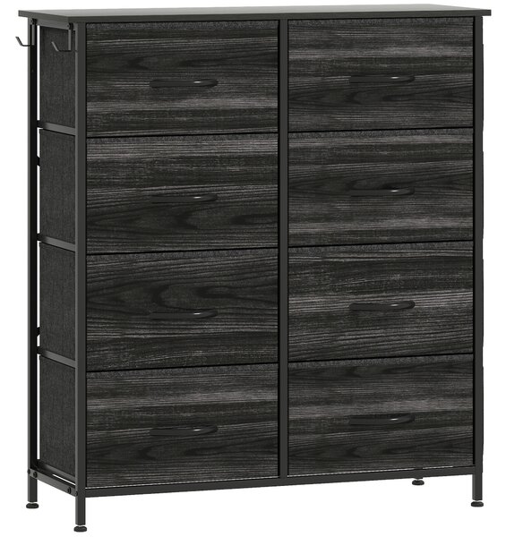 HOMCOM Chest of Eight Fabric Drawers - Black