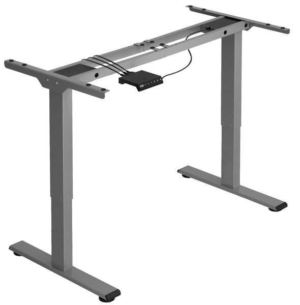 Tectake 404312 metal table frame melville, height-adjustable desk - grey