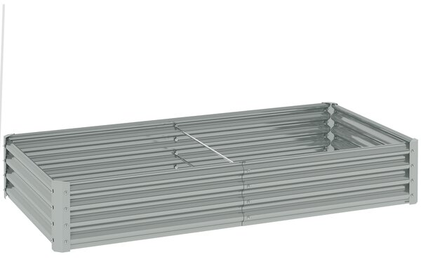 Outsunny 180 x 90cm Galvanised Steel Open Planter - Silver